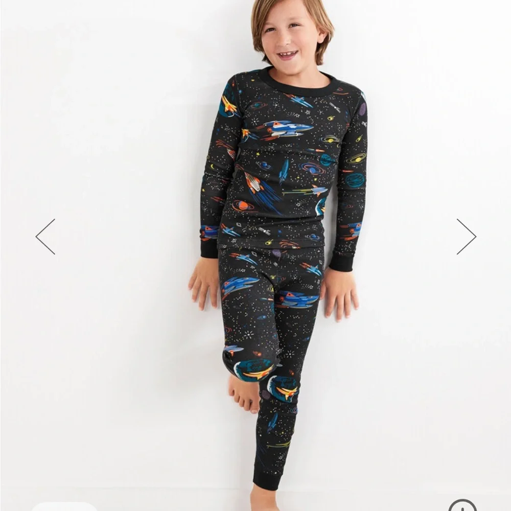 NWT Hanna andersson long John pajama set discover the sky print - Picture 3 of 5